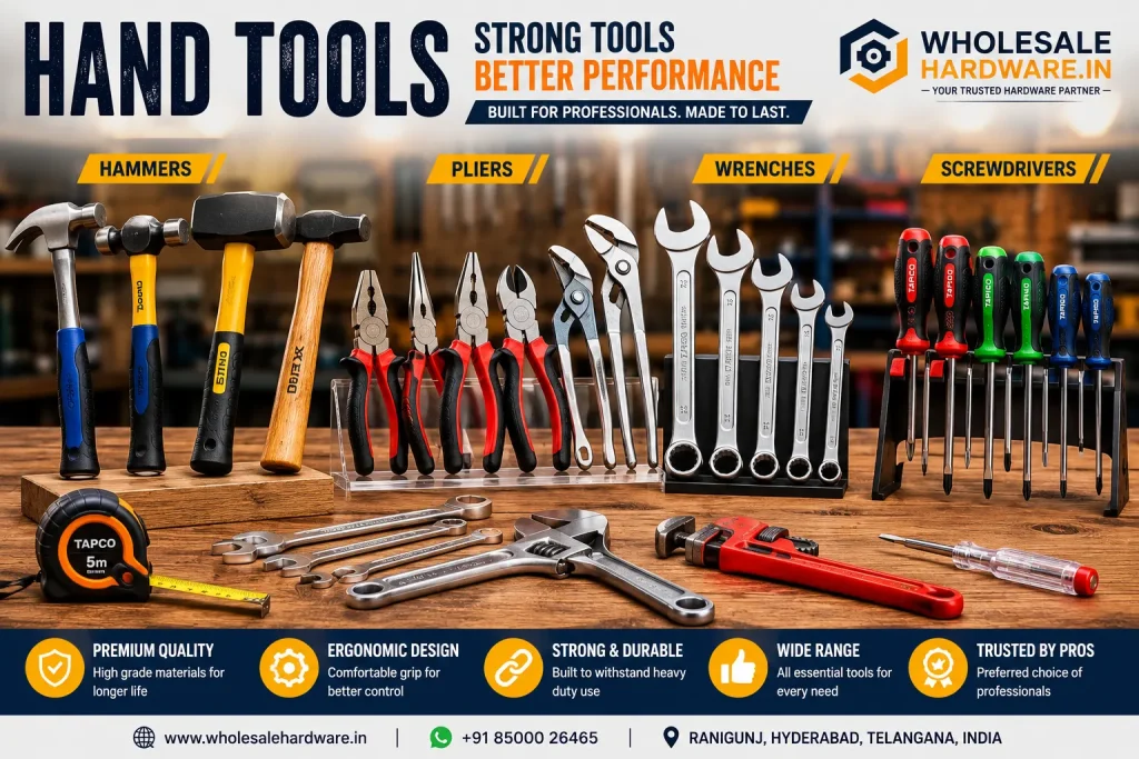 Professional hand tools for workshops and hardware dealers