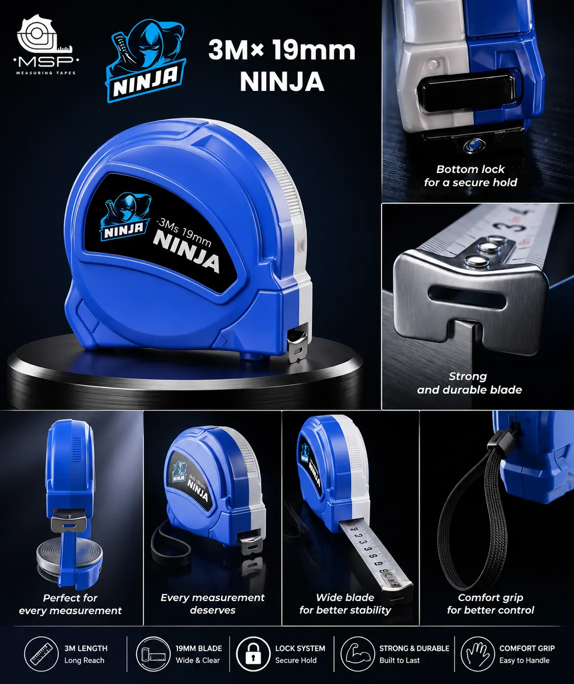 Read more about the article MSP NINJA Measuring Tape 3M x 19mm – Professional Measuring Tape for Accurate Measurements